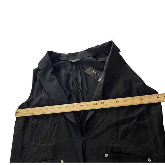 Alfani Women Modern‎ Wave Vest Deep Black Small New - Picture 3 of 14